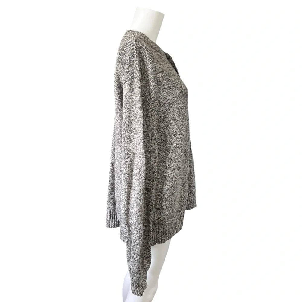Eddie Bauer Gray Cotton Henley Pullover Sweater Knit Neutral Mens Size XXL - Picture 4 of 9